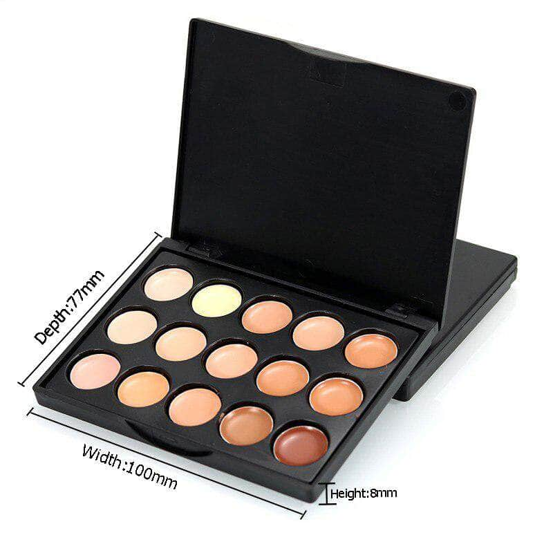 GirlFactor 15-Colors Contour, Concealer and Highlight Palette | Long Lasting and Rich Pigment