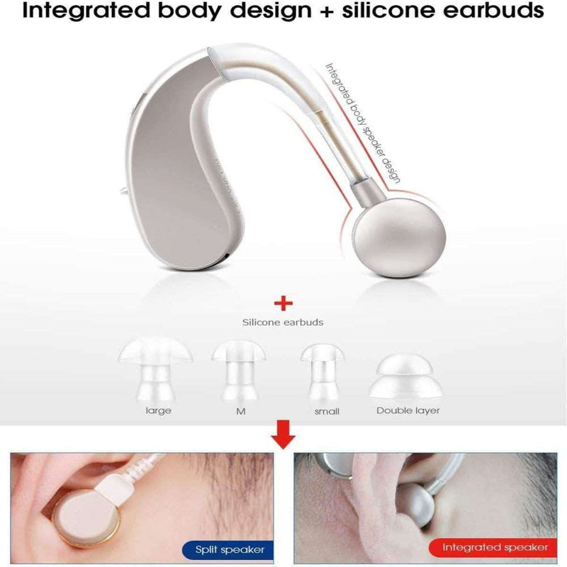 HelpValve Rechargeable Mini Digital Hearing Aid Sound Amplifier, Wireless Ear Aids for Moderate to Severe Loss