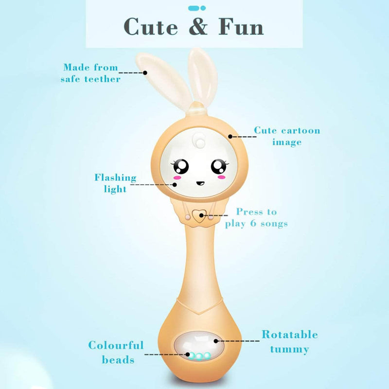 Heylus Baby Music Teether Rattle Toy with 6 Upbeat Songs
