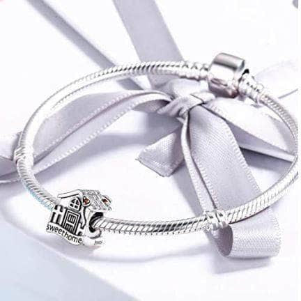 Lacic 925 Sterling Silver Home Sweet Home Charm | Compatible with European Bracelets