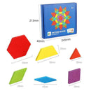 Babop 155 Pcs Wooden Geometric Shape Puzzles  Blocks Set