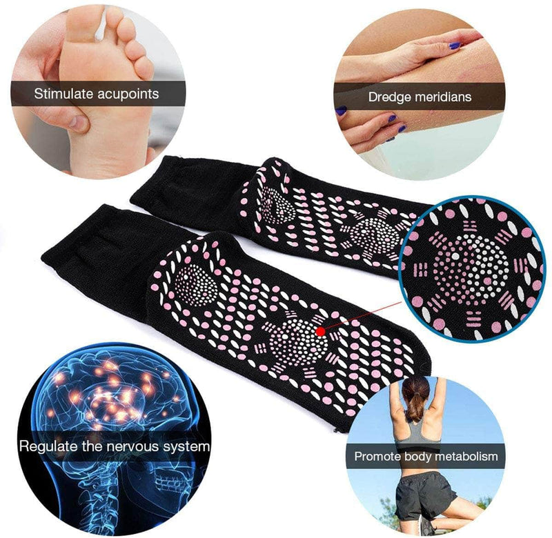 RedShift Magnetic Socks | Self-Heating Therapeutic Massager | Anti-Freezing Warm Foot Socks