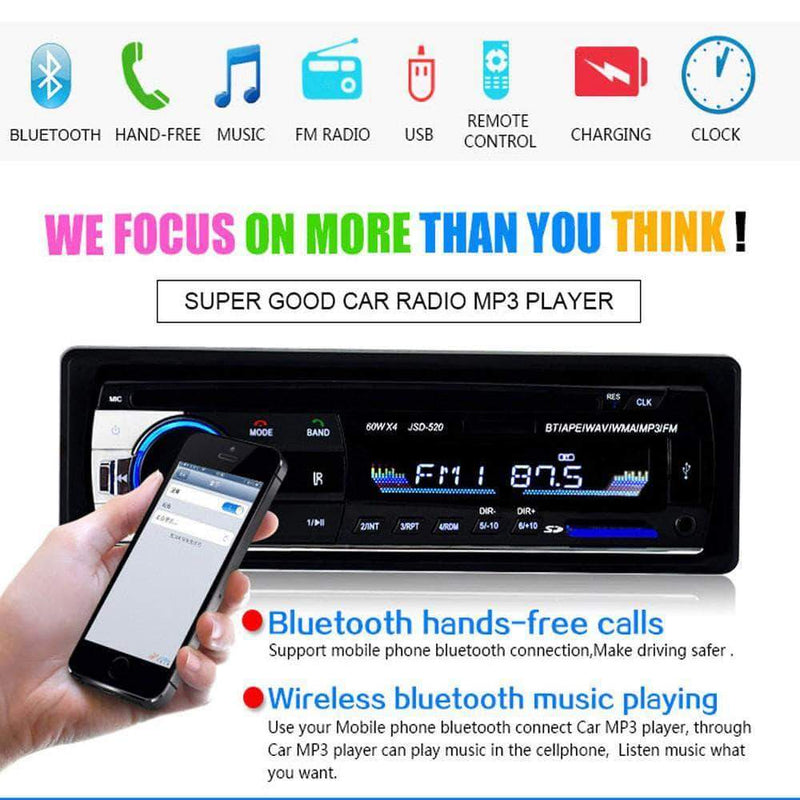 Stark In-dash Car Radio (ISO Port) with Remote | USB/SD/MP3 Player | Handsfree Bluetooth for Mobile - Ooala