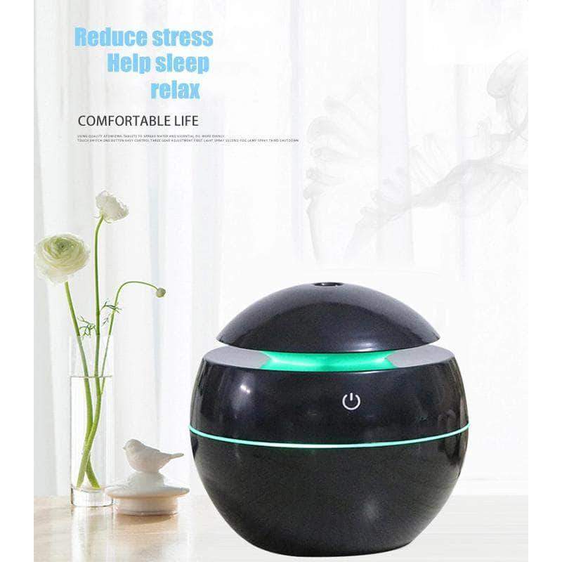 ZirCon USB Aroma Humidifier, Essential Oil Diffuser with 7 Color Change LED Night Light, Black - Ooala
